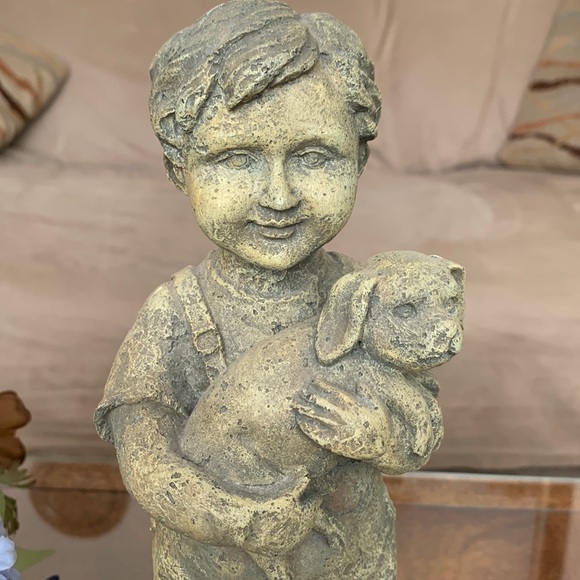 Boy & Puppy Dog Better Homes Garden Statue Lawn Indoor Outdoor Decoration Decor - Picture 7 of 7